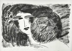 Femme à la pastèque by Walasse Ting, Lithographie, sold Apr 2025