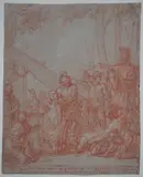 Scène de la vie d’un martyr by François-Alexandre Verdier, Sanguine sur papier beige, sold Apr 2025