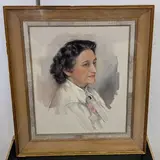 Portrait de femme by Max Moreau, 1950, Gouache, sold Apr 2025