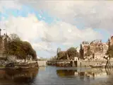 Der Leuvehaven mit der Laurenskerk in Rotterdam by Johannes Christiaan Karel Klinkenberg, oil on canvas, offered Mar 2019