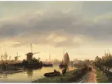 Die Trekvliet bei den Haag by Charles Leickert, oil on panel, sold Sep 2023