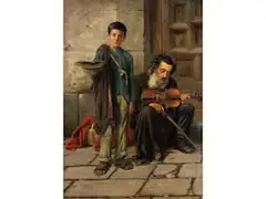 Der Blinde und der Bettler by Joseph Kleitsch, oil on canvas, offered Jun 2025