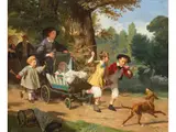 La Poste Enfantine by Eugène Ernest Hillemacher, oil on panel, sold Sep 2022