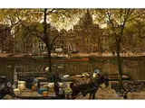 Blick auf die Prinsengracht Zwischen Amstel und Utrechtsestraat, Amsterdam by Gerrit Willem Knap, oil on canvas, offered Jul 2017