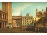 Venedig, la Piazzetta mit dem Torre Dell'orologio by Giuseppe Borsato, oil on copper, sold Jun 2026