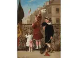 Von Einem Balkon Winkende Kinder by Albert Roosenboom, oil on canvas, sold Mar 2019