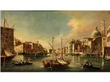 Veduta del Canal Grande con le Chiese di s. Geremia Degli Scalzi e di s. Lucia – Blick auf den Canal Grande und die Kirchen san Geremia Degli Scalzi und Santa L by Francesco Zanin, tempera, offered Mar 2015