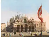 Venedig – Piazza vor dem Markusdom mit Dogenpalast by Giuseppe Bernardino Bison, oil on canvas, sold Mar 2026