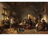 Bauernstube mit Soldaten by Herman Frederik Carel ten Kate, oil on panel, sold Mar 2019