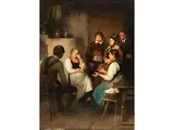 Brautwerbung by Franz Defregger, oil on panel, sold Mar 2024