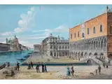 Blick auf die Piazzetta in Venedig und den Canal Grande by Giovanni Grubacs, oil on canvas, sold Jun 2026