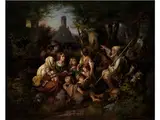 Der Märchenerzähler by Georg Bergmann, 1819 Zelle - 1870 Hildesheim, oil on canvas, offered Dec 2016