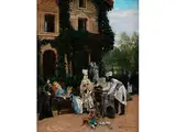Grossbürgerliche Gesellschaft by Louis-Robert Carrier-Belleuse, oil on canvas, offered Apr 2016