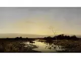 Landschaft mit Rehen by Mikhail Konstantinovich Clodt von Jürgensburg, oil on canvas, offered Jul 2015