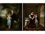 Paar Familienportraits by Auguste-François Laby, oil on canvas, sold Dec 2018