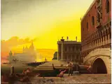 Venedig – Blick vom Ponte Della Paglia zur Piazzetta und Santa Maria Della Salute by Carl Trost, oil on canvas, sold Dec 2023