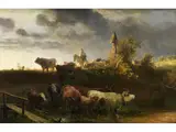 Rinderherde mit Hirten by Friedrich Voltz, oil on canvas, offered Dec 2023