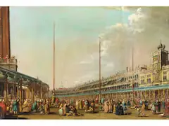 Markusplatz von Venedig Anlässlich der Corpus Domini-prozession by Francesco Zanin, oil on canvas, sold Dec 2025