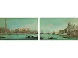 Venedig mit der Basilika Santa Maria Della Salute by Carlo Grubacs, gouache, sold Apr 2022