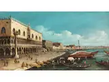 Venedig, Blick von der Piazzetta Gegen die Riva Degli Schiavoni by Giovanni Grubacs, oil on canvas, sold Dec 2024