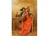 Die Dame in rot by Frederick Hendrik Kaemmerer, oil on canvas, offered Dec 2015