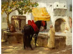 Rot Gesattelter Araberhengst by Frederick Arthur Bridgman, oil on canvas, sold Apr 2016