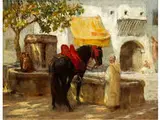 Rot Gesattelter Araberhengst by Frederick Arthur Bridgman, oil on canvas, sold Apr 2016