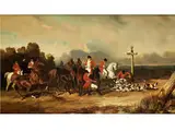 Aufbruch zur Parforcejagd by Alfred de Dreux, oil on canvas, offered Sep 2015