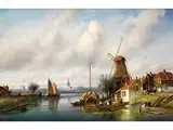 Sommerliche Flusslandschaft mit Reicher Figurenstaffage by Charles Henri Joseph Leickert, 1816 Brüssel – 1907 Mainz, oil on canvas, sold Dec 2018