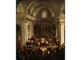 Renaissance-kirchenraum bei Einem Gottesdienst by Johannes Bosboom, oil on canvas, offered Sep 2018