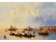Venedig-vedute mit Santa Maria Della Salute und dem Palazzo Ducale by Josef Püttner, oil on canvas, sold Mar 2026