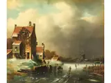 Eisvergnügen by Charles Leickert, oil on panel, sold Mar 2026