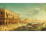 Der Dogenpalast am kai Schiavoni in Venedig by Vincenzo Chilone, oil on canvas, sold Jun 2024
