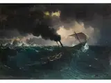 Dampfschiff auf Stürmischer see by Thomas Ender, oil on canvas, sold Mar 2024
