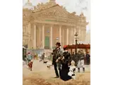 Place de la Bourse in Brüssel by Frans Gailliard, oil on canvas, offered Jun 2024