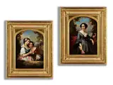 Portraits von Eleganten Damen by Charles Louis Müller, oil on canvas, offered Jun 2024