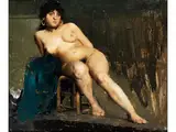 Odaliske by Mihály Munkácsy, oil on canvas, offered Jun 2024