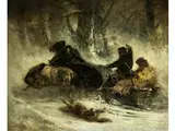 Wölfe Greifen Eine Troika an by Adolf Schreyer, oil on canvas, offered Dec 2016