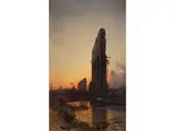 Landschaft mit Ruinen bei Abenddämmerung by Hermann David Solomon Corrodi, 1844 Franscati - 1905 Rom, oil on canvas, offered Apr 2016