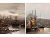 Paar Istanbuler Veduten by F. Henry, oil on canvas, sold Apr 2022