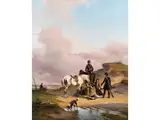 Nach der Jagd by Jozef Jodocus Moerenhout, oil on canvas, offered Mar 2023