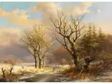 Winterlandschaft mit Schlittschuhläufern by Johann Bernhard Klombeck, oil on panel, offered Dec 2025