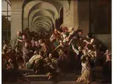 Die Klostersuppe by Ferdinand Georg Waldmüller, oil on canvas, sold Jul 2018