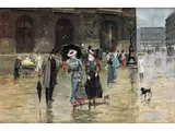 In Paris by Joaquín Pallarés Allustante, oil on panel, offered Mar 2023