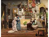 Im Haus des Malers by Antoine Vierling, oil on canvas, sold Mar 2023