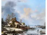 Winterliches Vergnügen auf dem eis by Pieter Kluyver, oil on canvas, sold Jun 2023
