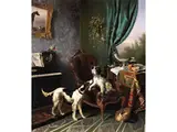 Hunde im Musikzimmer by Wouterus Verschuur d. Ä., oil on canvas, offered Mar 2023