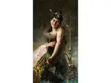Junge Frau mit Wasserpfeife by Salvatore Postiglione, oil on canvas, sold Sep 2024