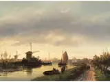 Die Trekvliet bei den Haag by Charles Leickert, oil on panel, sold Dec 2024