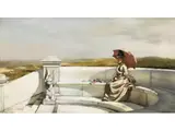 Junge Dame mit Sonnenschirm auf Einer Marmorbank by Pieter Alardus Haaxman, oil on panel, offered Jun 2024